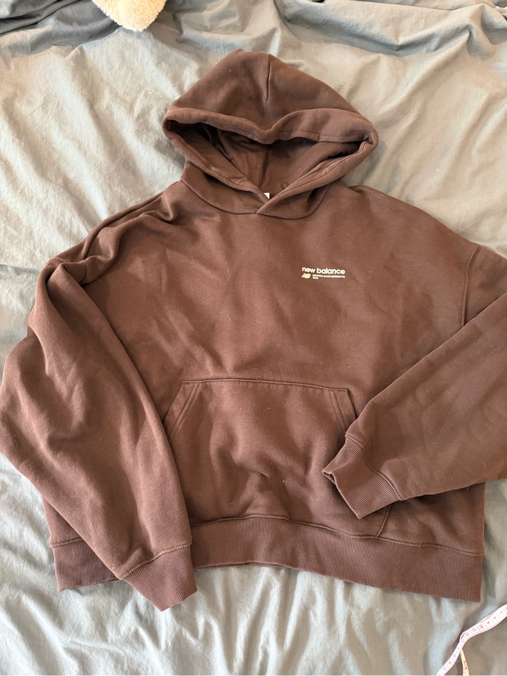 New Balance Brown Pullover Hoodie with Small Logo